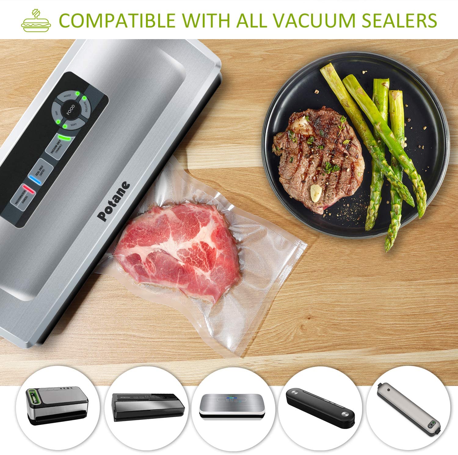 Potane Potane Precision Vacuum Sealer Machine,Pro Food Sealer with Built-in  Cutter and Bag Storage(Up to 20 Feet Length), Both Auto&Manual Options,2 F  for Sale in North Las Vegas, NV - OfferUp